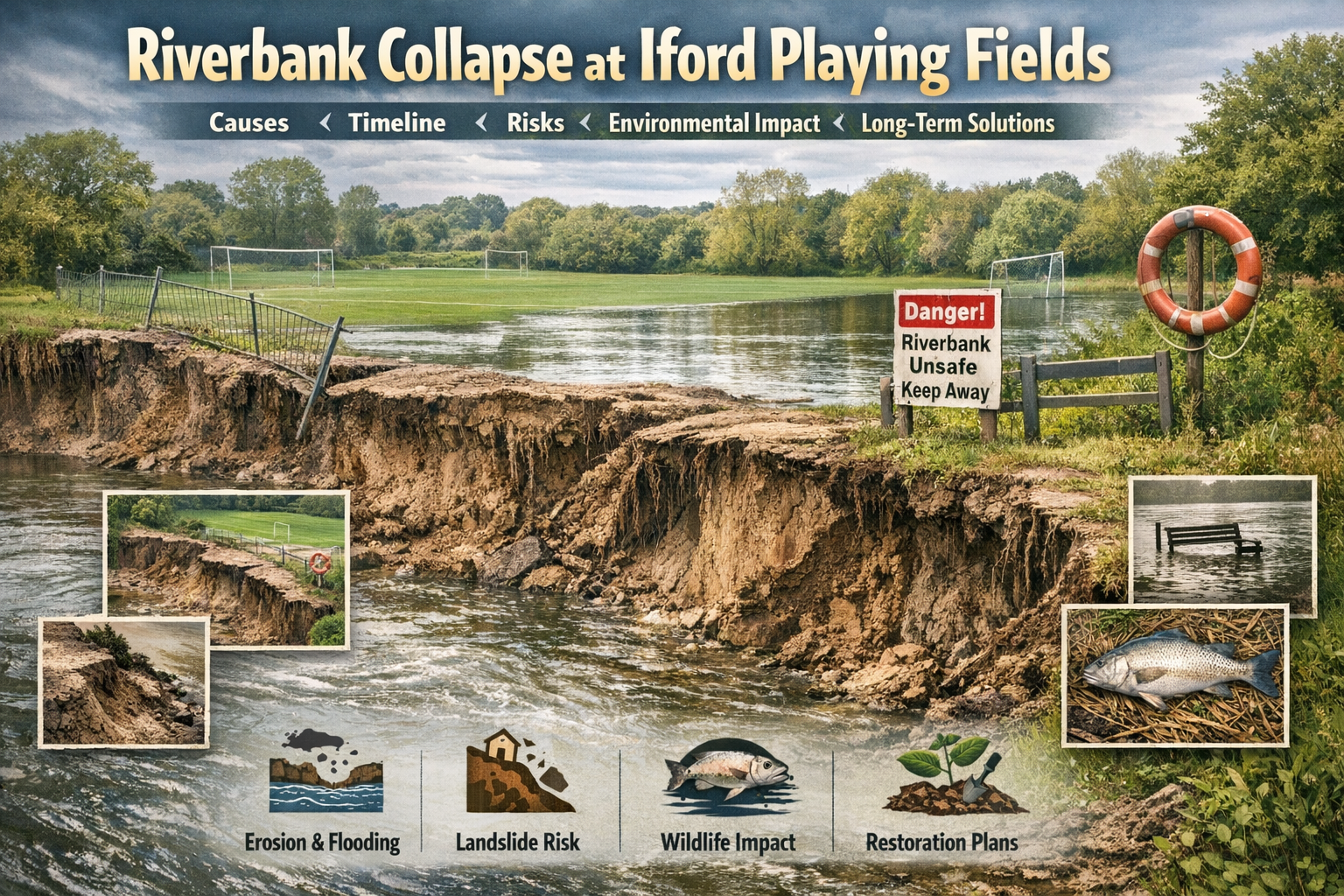 Riverbank Collapse at Iford Playing Fields: Causes, Timeline, Risks, Environmental Impact & Long-Term Solutions